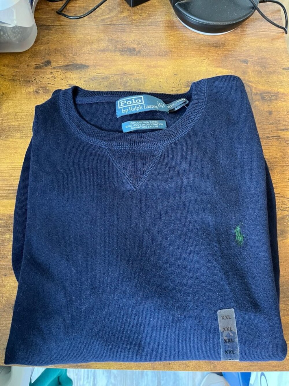 Polo Ralph Lauren Hunter Navy, Men's Cotton Crewneck Sweater, US XX Large